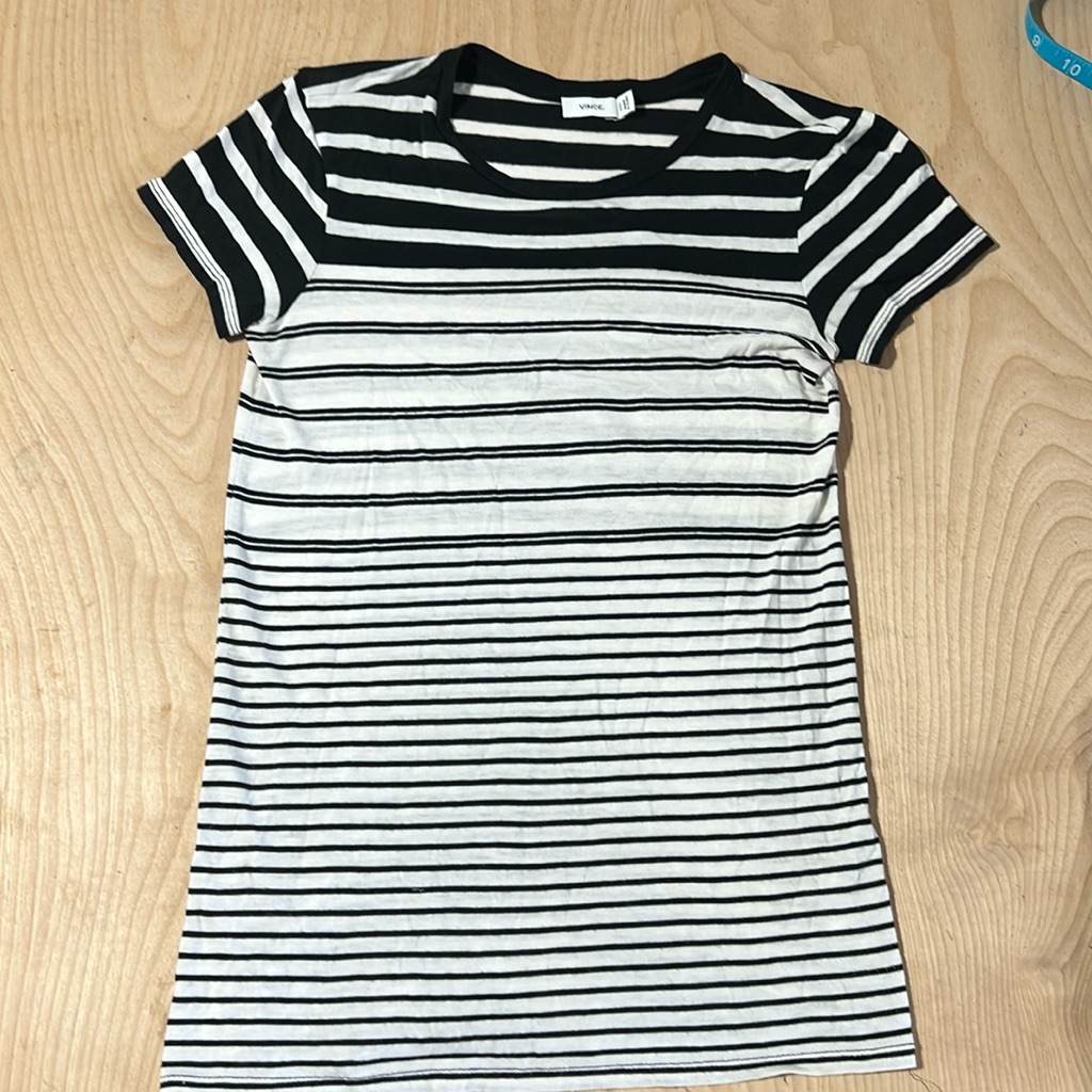 Vince Xxs Short Sleeve Stripe Tee